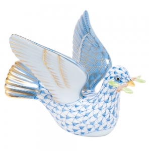 Herend Peace Dove w/ Branch - Blue