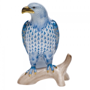 Herend Small Bald Eagle Blue