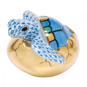 Herend Hatching Sea Turtle - Blue