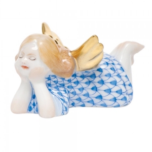 Herend Tranquility Lying Angel - Blue Herend Tranquility Lying Angel - Blue