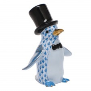 Herend Tuxedo Penguin Blue
