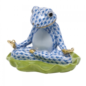 Herend Yoga Frog - Blue
