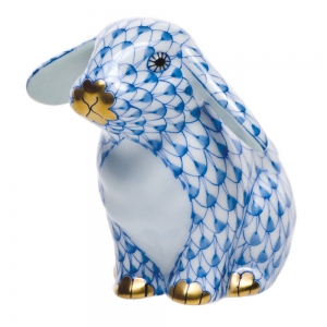 Herend Sitting Lop Ear Bunny Blue