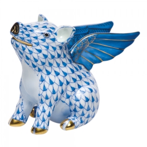 Herend When Pigs Fly - Blue