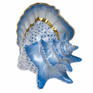 Herend Conch Shell Blue