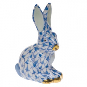 Herend Miniature Sitting Rabbit Blue