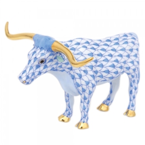 Herend Texas Longhorn - Blue