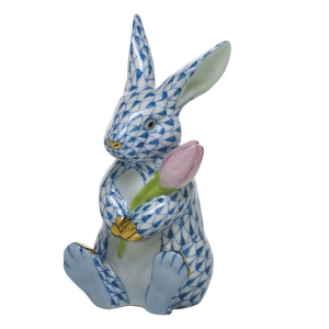 Herend Blossom Bunny Blue