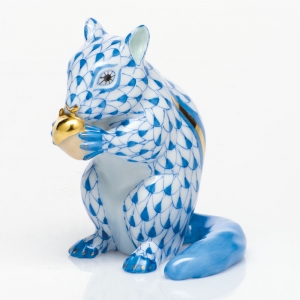 Herend Chipmunk w/ Acorn Blue