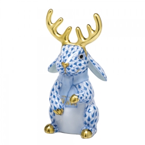 Herend Reindeer Rabbit Blue