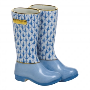 Herend Pair of Rainboots - Blue