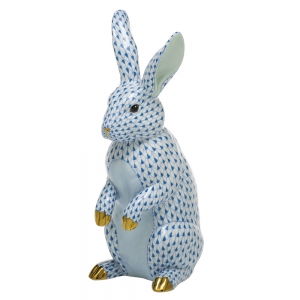 Herend Large Standing Rabbit - Blue