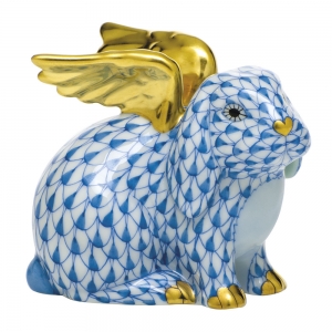 Herend Angel Bunny - Blue