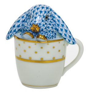 Herend Tea Cup Bunny - Blue