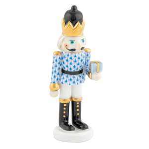 Herend Nutcracker with Gift - Blue