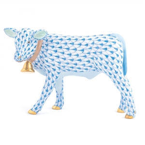 Herend Calf w/ Bell Blue