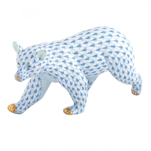 Herend Walking Bear Blue