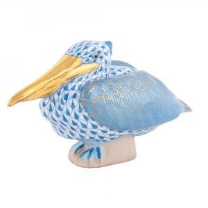Herend Sitting Pelican Blue