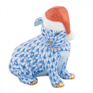 Herend Santa Puppy - Blue