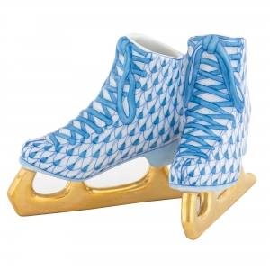 Herend Pair of Ice Skates - Blue