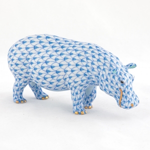 Herend Medium Hippopotamus - Blue