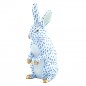 Herend Medium Standing Rabbit - Blue