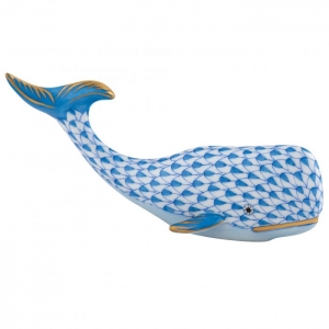 Herend Sperm Whale Blue
