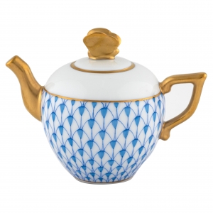 Herend Teapot Figure Blue