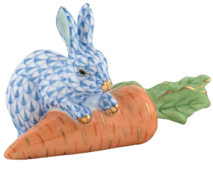 Herend Carrot Love Bunny - Blue