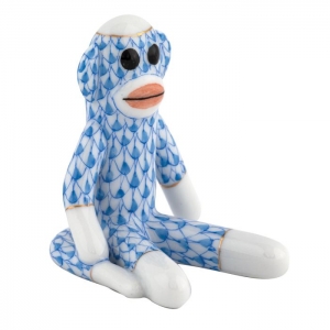 Herend Sock Monkey - Blue