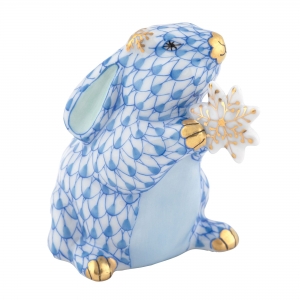Herend Snowflake Bunny - Blue