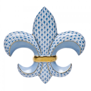 Herend Fleur De Lis Paperweight - Blue