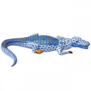 Herend Small Alligator Blue Herend Small Alligator Blue