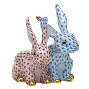 Herend Twisted Bunny - Blue & Raspberry