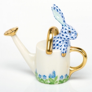 Herend Watering Can Bunny Sapphire