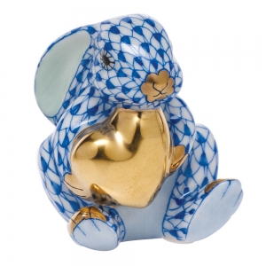 Herend Bunny w/ Heart Sapphire