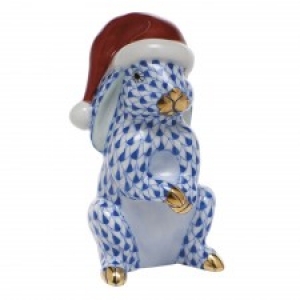 Herend Santa Bunny Sapphire