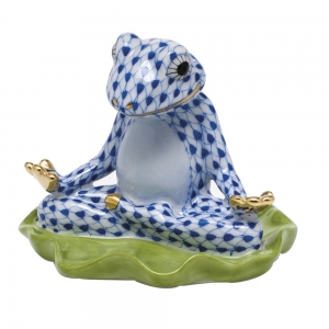 Herend Yoga Frog - Sapphire