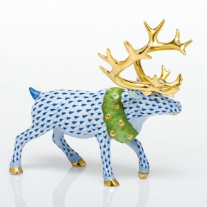 Herend Holiday Reindeer - Sapphire