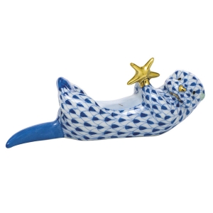 Herend Sea Otter w/ Starfish Sapphire