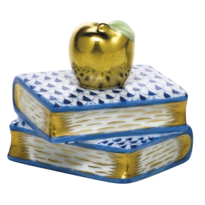 Herend Apple on Books - Sapphire