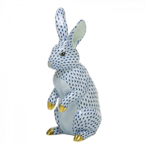 Herend Large Standing Rabbit - Sapphire