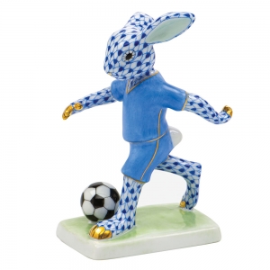 Herend Soccer Bunny - Sapphire