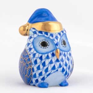 Herend Winter Owl - Sapphire