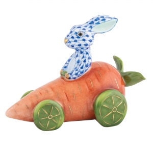 Herend Carrot Car Bunny Sapphire