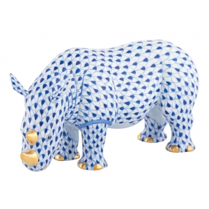 Herend Standing Rhinoceros Sapphire