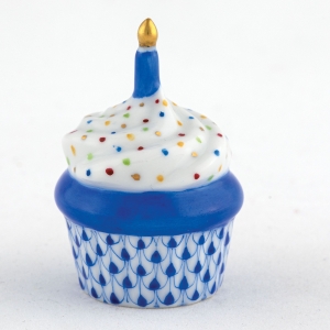 Herend Cupcake with Candle Sapphire