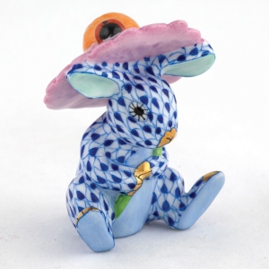 Herend Umbrella Bunny - Sapphire