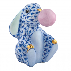Herend Bubble Gum Bunny - Sapphire