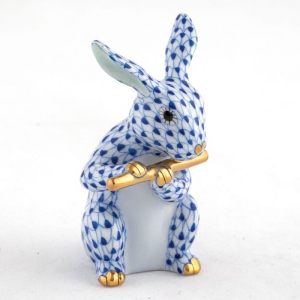 Herend Flute Bunny - Sapphire